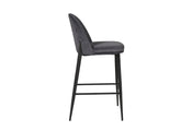 Valent Dark Grey Fabric Bar Chair - side view